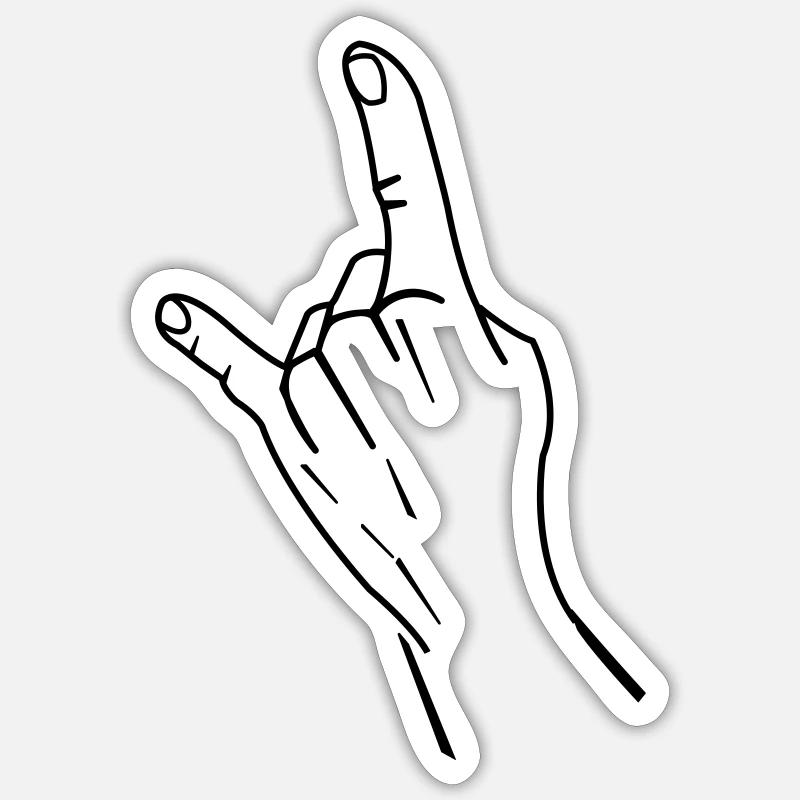 Icône de main cool - Sticker taille S (10 x 10 cm) - blanc mat