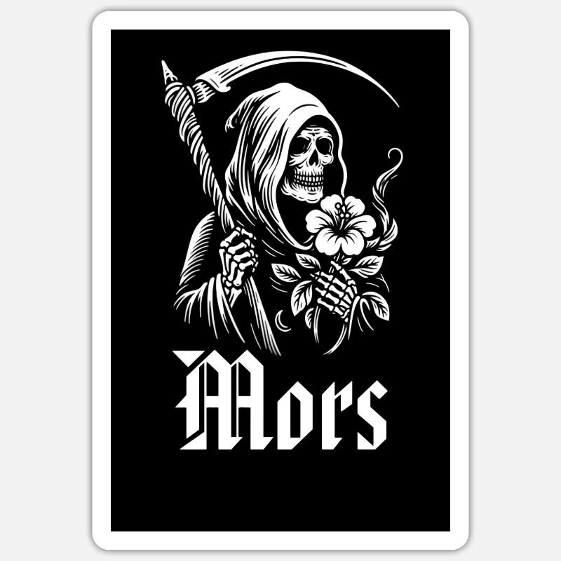 Sensenmann - Sticker Größe S (10 x 10 cm) - Mattweiß