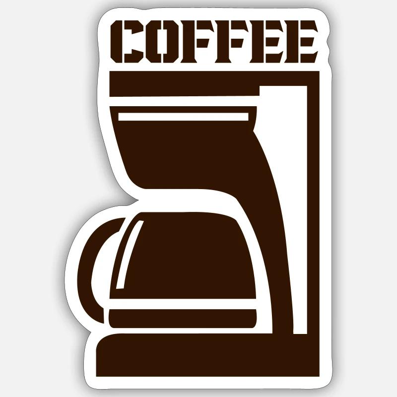 Coffee machine Espresso Coffee - Sticker taille S (10 x 10 cm) - blanc mat