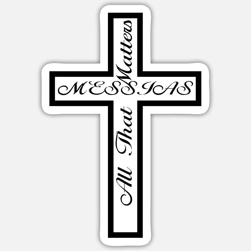 Croix Messie - Sticker taille S (10 x 10 cm) - blanc mat