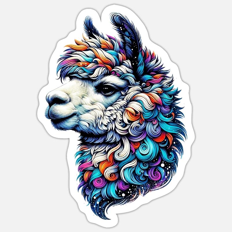Alpaca - Sticker size S (10 x 10 cm) - white matte