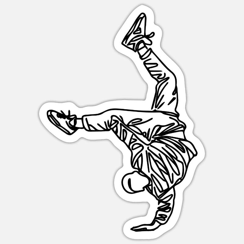 Breakdancer Drawing - Sticker size S (10 x 10 cm) - white matte