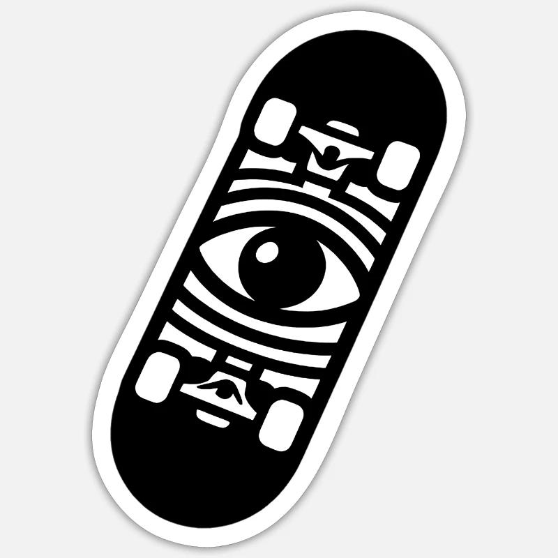 skateboard - Sticker taille S (10 x 10 cm) - blanc mat