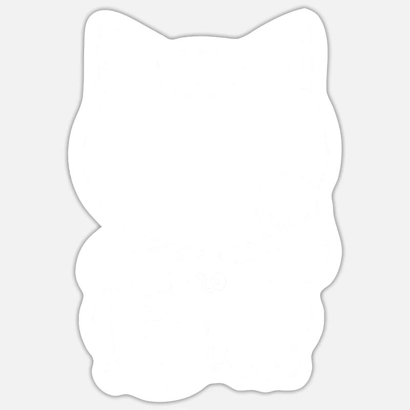 Maneki Neko Japan Glücksbringer - Sticker Größe S (10 x 10 cm) - Mattweiß
