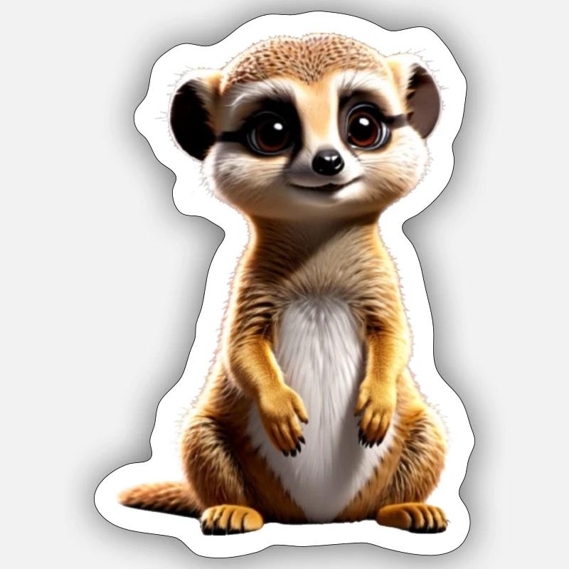 Bébé suricate / bébé suricate Sticker taille S (10 x 10 cm)