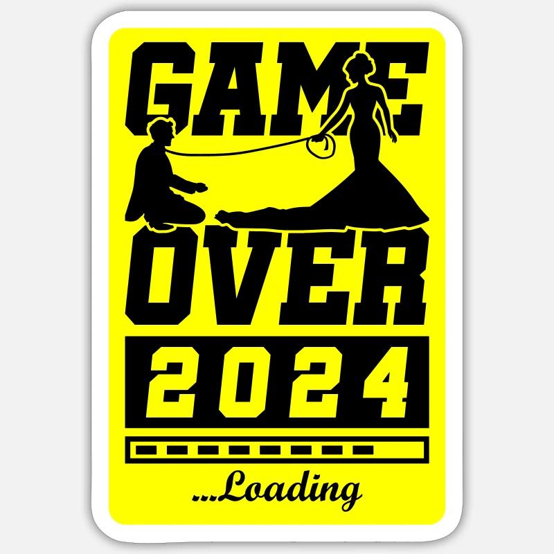 Hochzeit Loading 2024 Game Over Sticker Größe S (10 x 10 cm)