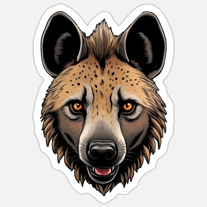 Der sympathische Kopf einer Hyäne Sticker Größe S (10 x 10 cm)