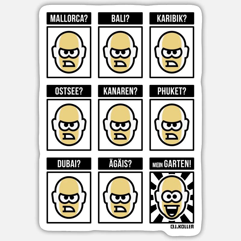 Nichts Geht Über Meinen Garten! (Urlaub / POS 3C) - Sticker Größe S (10 x 10 cm) - Mattweiß