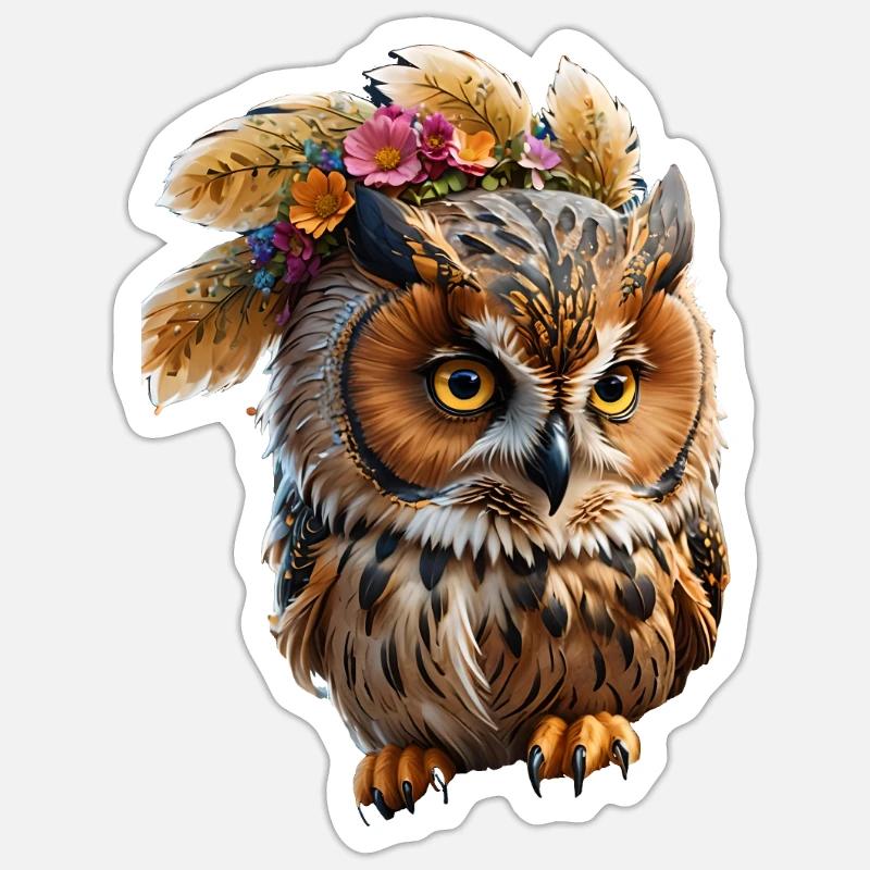 süße Eule Sticker Größe S (10 x 10 cm)