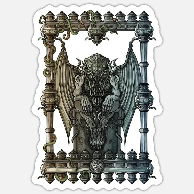 Cthulhu - Sticker taille S (10 x 10 cm) - blanc mat