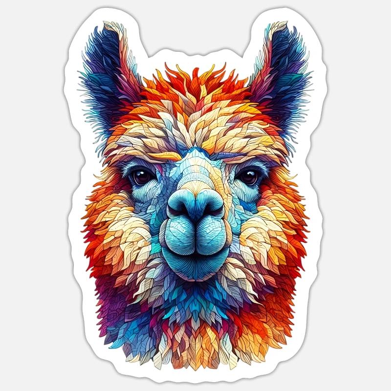 Alpaga - Sticker taille S (10 x 10 cm) - blanc mat