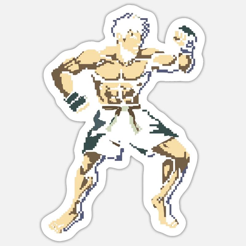 Kickboxer Pixel Graphics - Sticker size S (10 x 10 cm) - white matte