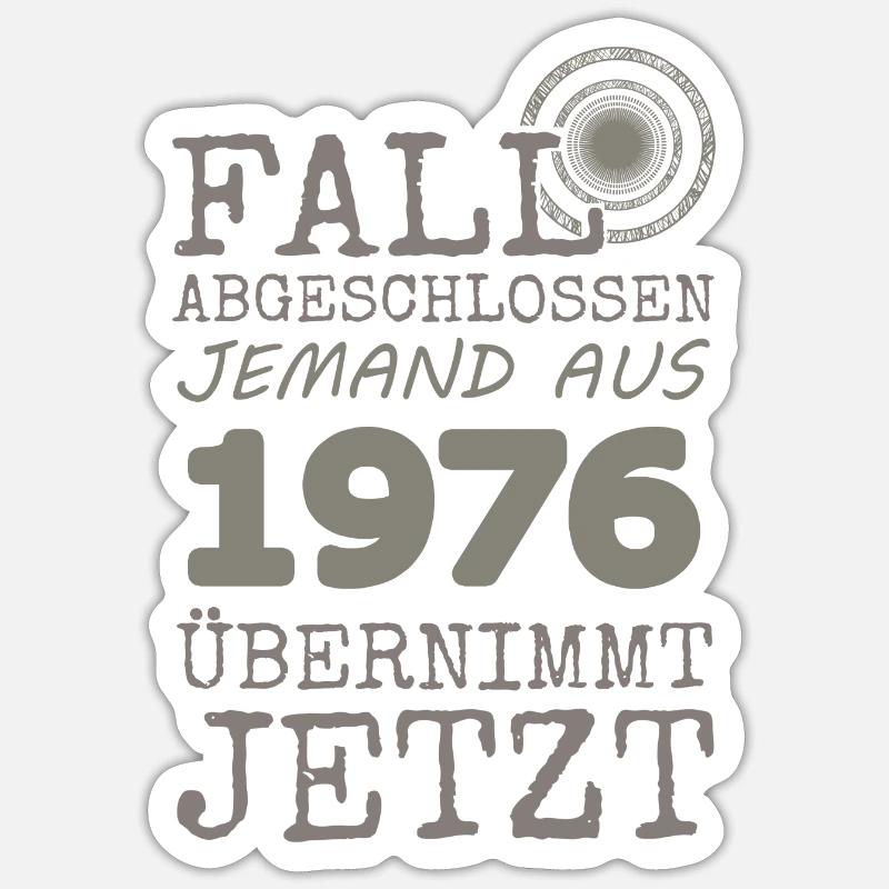 1976 1976 - Sticker taille S (10 x 10 cm) - blanc mat