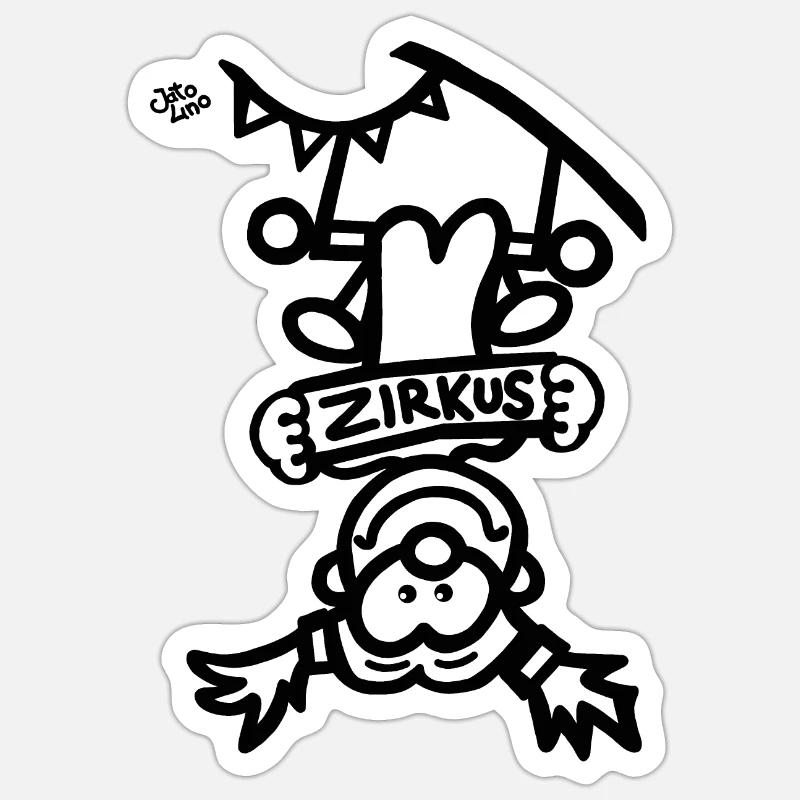 Cirque - Sticker taille S (10 x 10 cm) - blanc mat