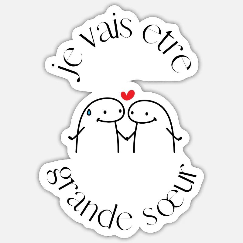 Ich werde eine große Schwester sein - Sticker Größe S (10 x 10 cm) - Mattweiß
