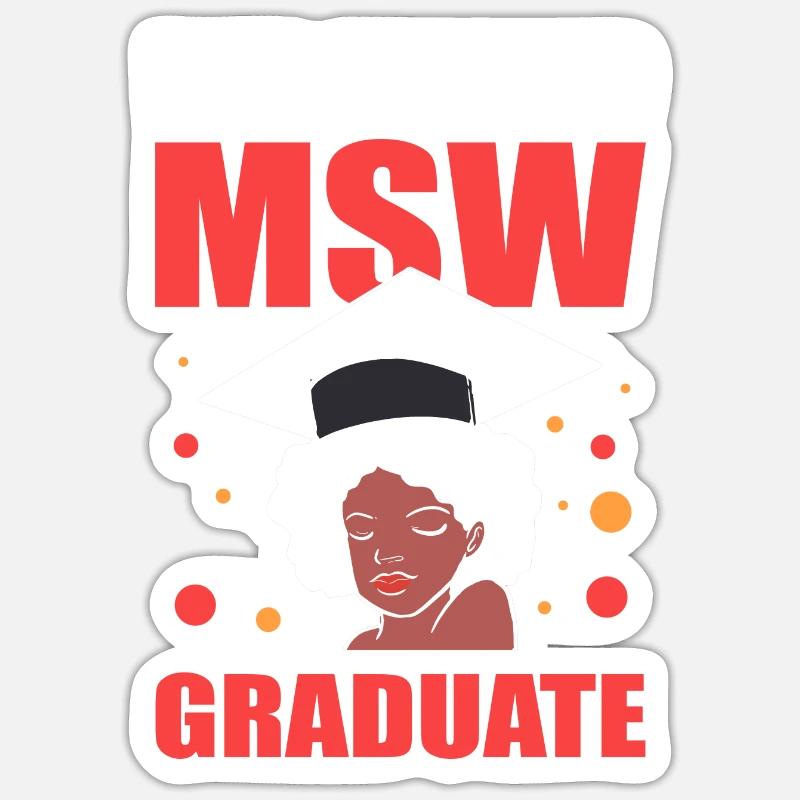 Master Studium Abschlussfeier Afro Sticker Größe S (10 x 10 cm)