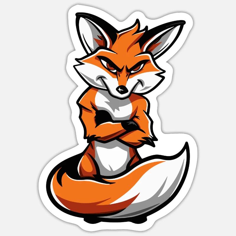 Bande dessinée Fox - Sticker taille S (10 x 10 cm) - blanc mat
