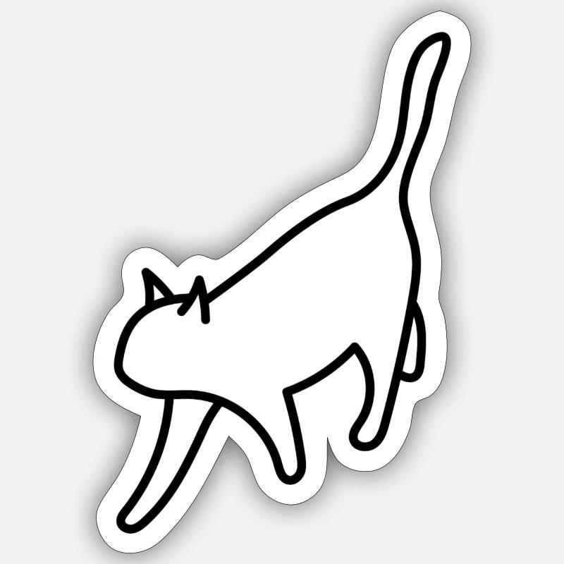 Chat blanc isométrique - Sticker taille S (10 x 10 cm) - blanc mat