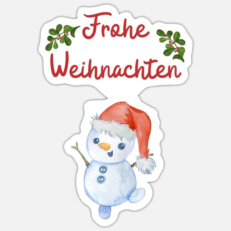 Frohe Weihnachten - Sticker Größe S (10 x 10 cm) - Mattweiß