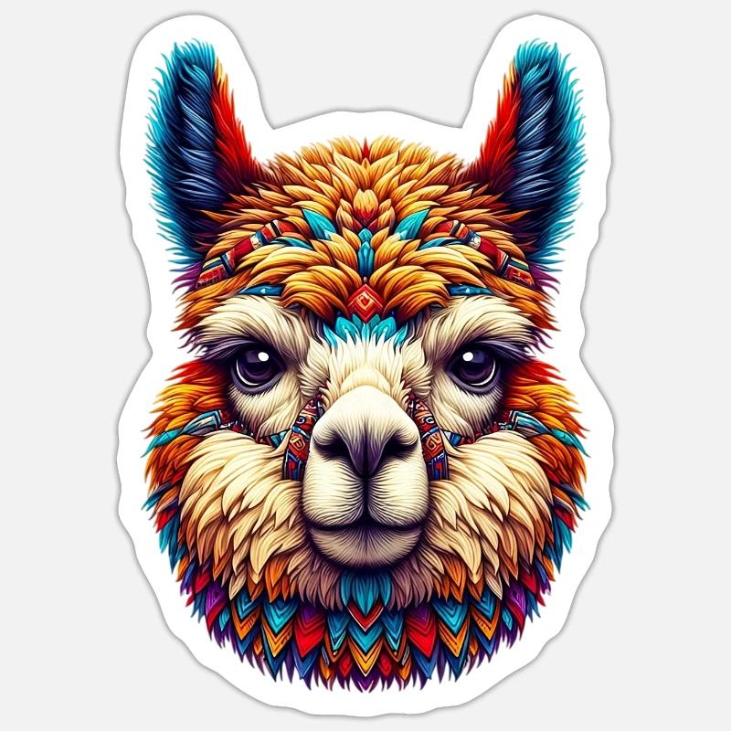 Alpaca - Sticker size S (10 x 10 cm) - white matte