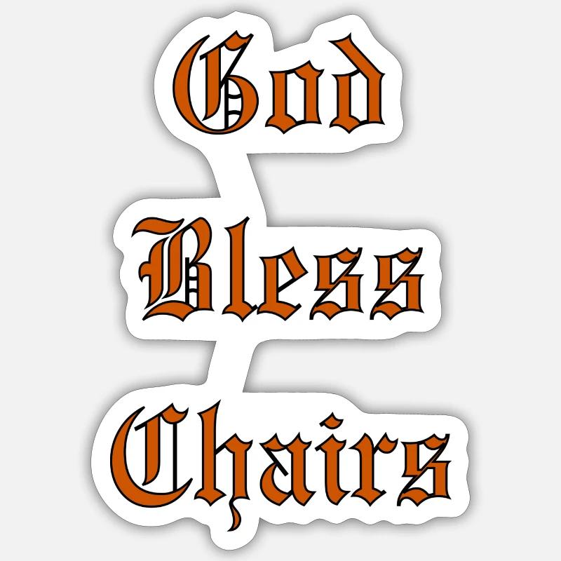 GodBlessChairs - Sticker taille S (10 x 10 cm) - blanc mat