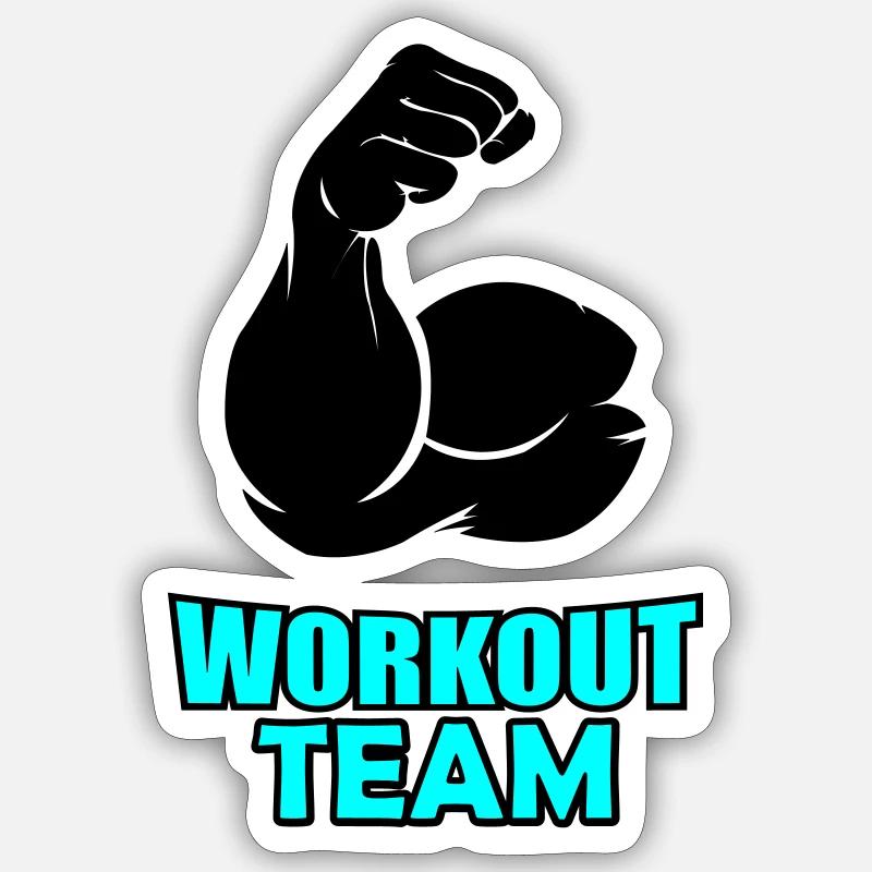 Workout Team 02 - Sticker size S (10 x 10 cm) - white matte