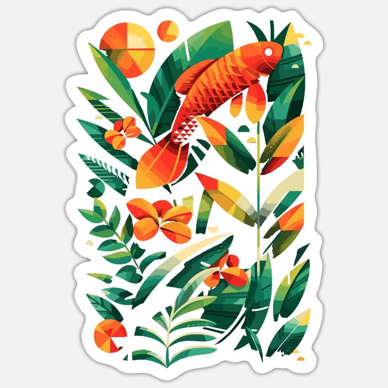 Fischerei Grafik - Sticker Größe S (10 x 10 cm) - Mattweiß