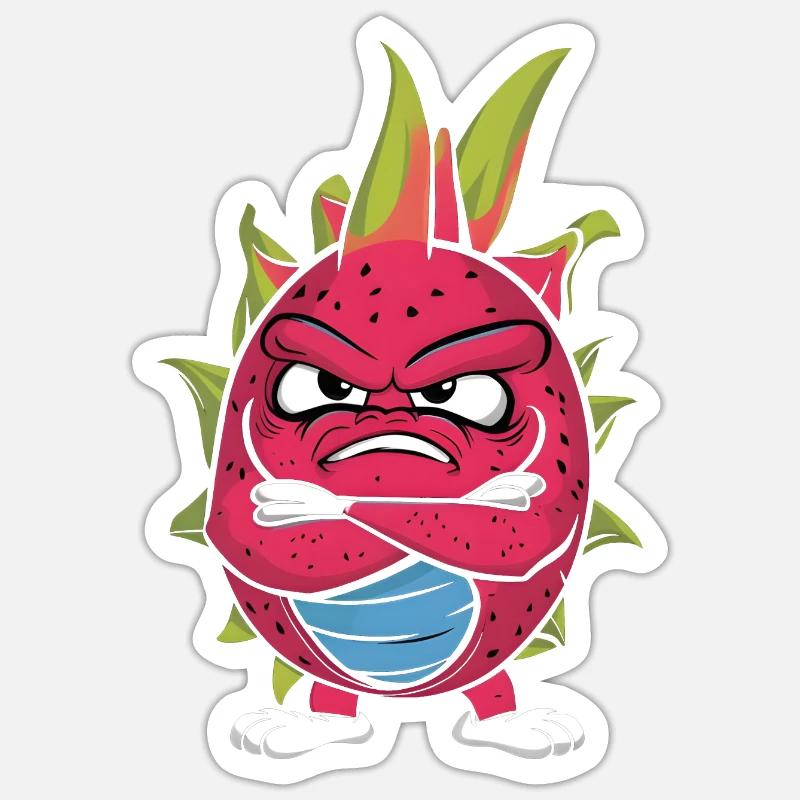 Drachenfrucht - Sticker Größe S (10 x 10 cm) - Mattweiß