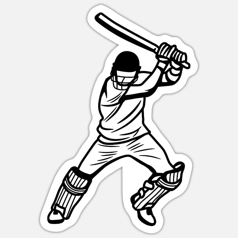 Cricketer - Sticker size S (10 x 10 cm) - white matte