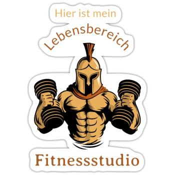Voici ma vie : la salle de sport - Sticker taille S (10 x 10 cm) - blanc mat - Devant