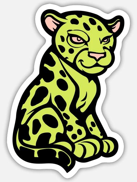 gepard tier comic - Sticker Größe S (10 x 10 cm) - Mattweiß