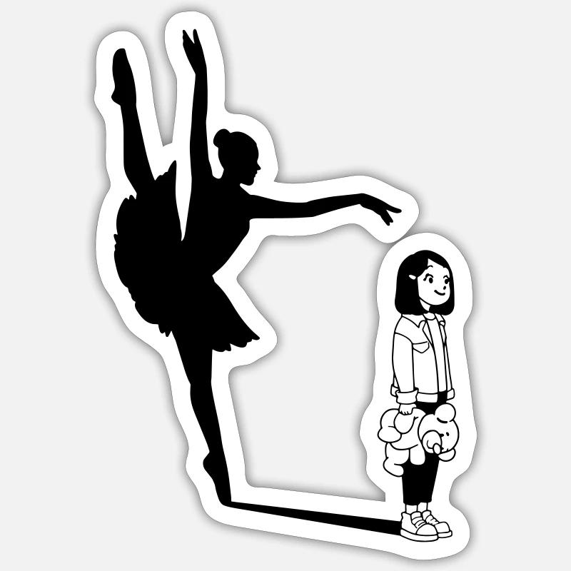 Ballet / Danseuse de ballet / Ballerine - Sticker taille S (10 x 10 cm) - blanc mat