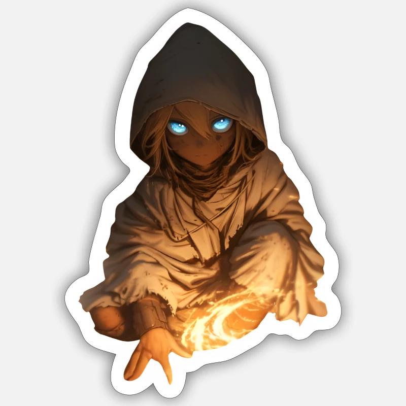 Powerful Warlock Dynamic Pose Full Power Sticker size S (10 x 10 cm)