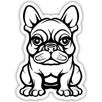 Bulldogg Dog Comic - Sticker size S (10 x 10 cm) - white matte - Front