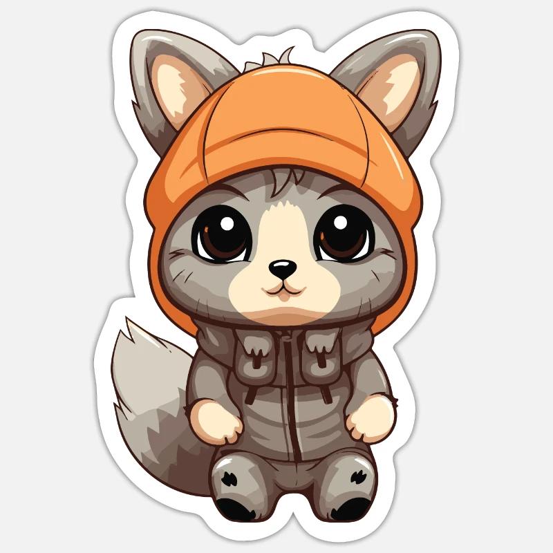 Squirrel Winter Comic Cute Sticker size S (10 x 10 cm)