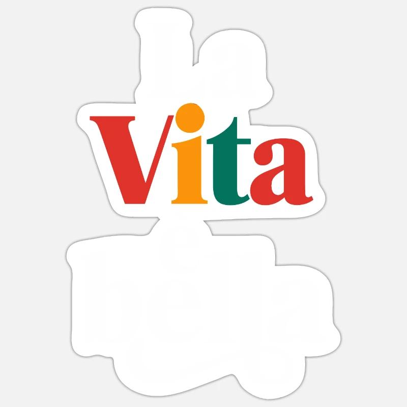 La vita è bella - Sticker taille S (10 x 10 cm) - blanc mat