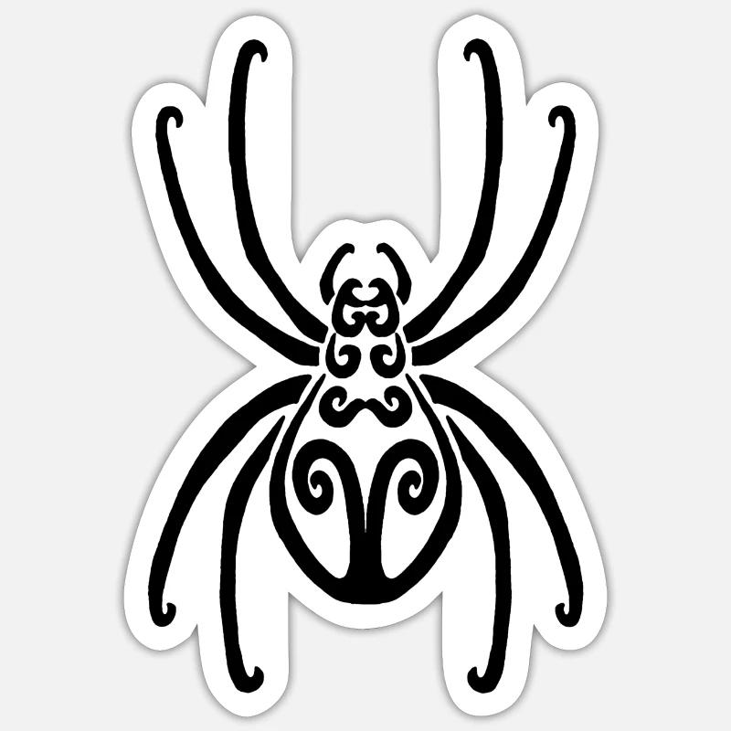 Schwarze Spinne - Sticker Größe S (10 x 10 cm) - Mattweiß