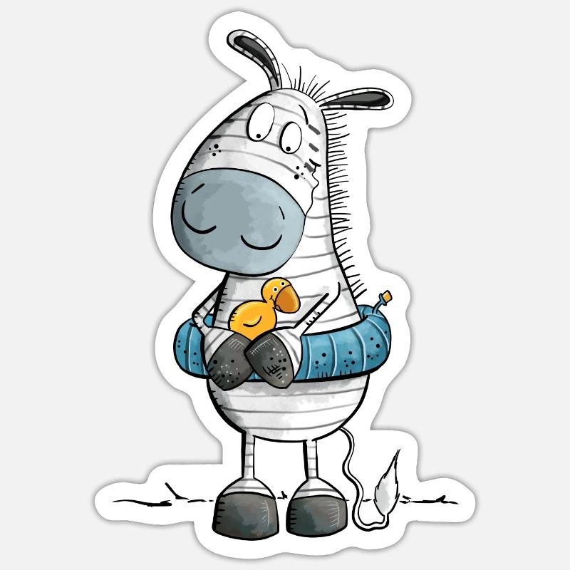 Zebra Summer Beach Float Sticker size S (10 x 10 cm)