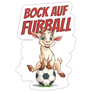 Bock Auf Fußball Lustig Humor Wortwitz Fußballer - Sticker Größe S (10 x 10 cm) - Mattweiß - Vorne