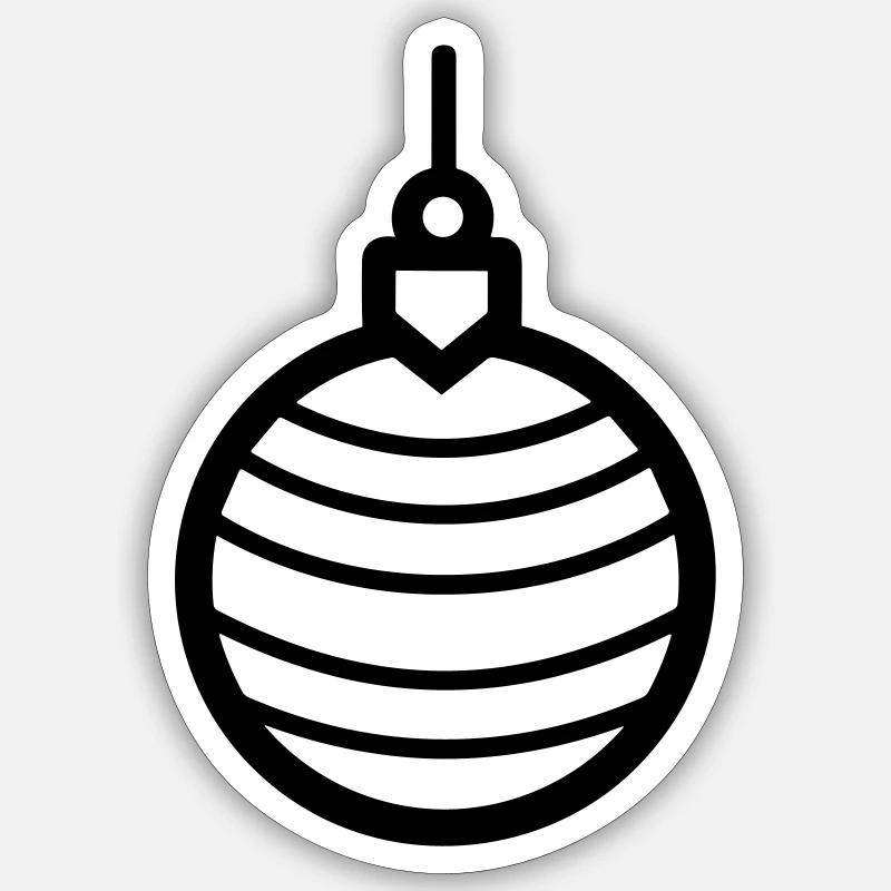 Weihnachtskugel - Sticker Größe S (10 x 10 cm) - Mattweiß