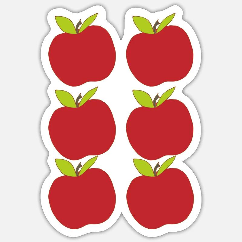 Apple Pattern Red 6-ply - Sticker size S (10 x 10 cm) - white matte