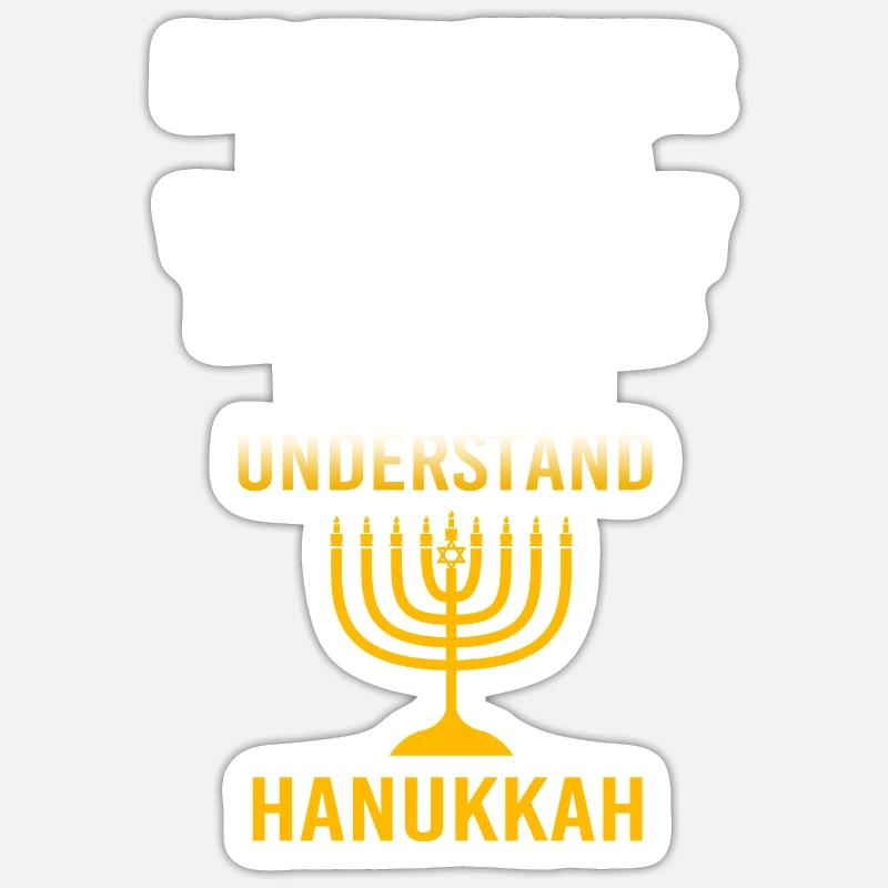 Hanoucca - Sticker taille S (10 x 10 cm) - blanc mat