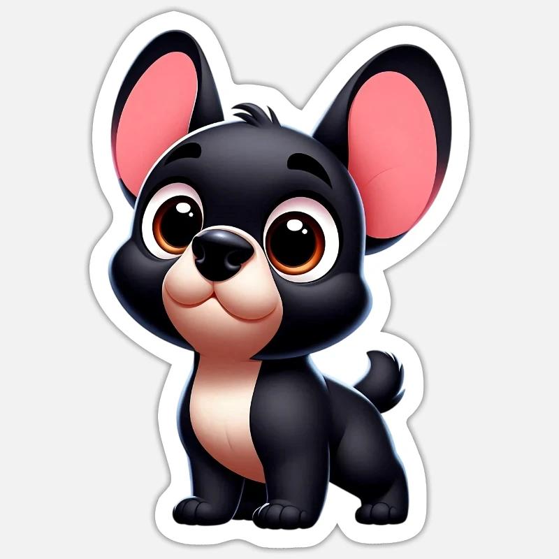 bouledogue français - Sticker taille S (10 x 10 cm) - blanc mat