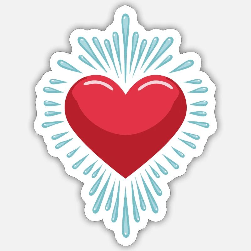 Herz - Explosive Liebe - Sticker Größe S (10 x 10 cm) - Mattweiß