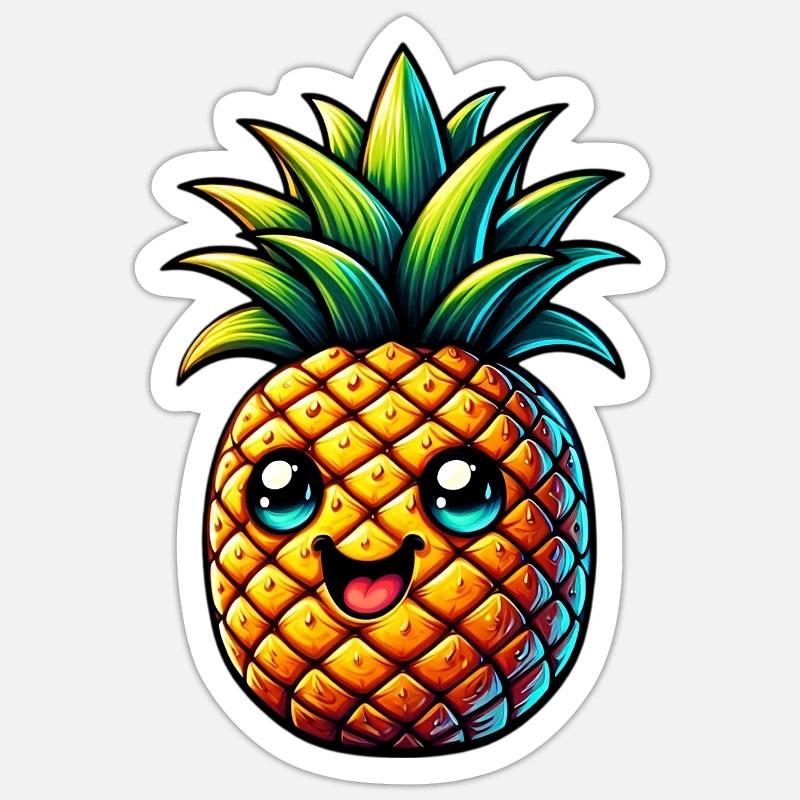 Pineapple - Sticker size S (10 x 10 cm) - white matte
