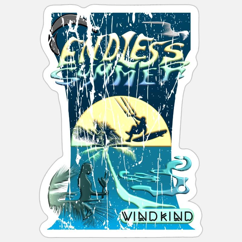 Endless summer Kiteboarding - Sticker Größe S (10 x 10 cm) - Mattweiß