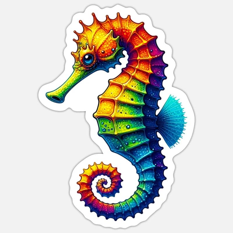 Seepferdchen - Sticker Größe S (10 x 10 cm) - Mattweiß