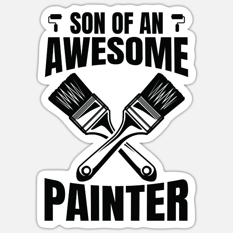 Painter Son - Sticker size S (10 x 10 cm) - white matte