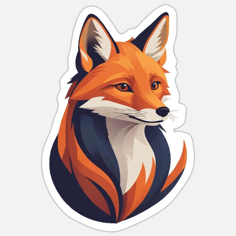 Fuchs - Sticker Größe S (10 x 10 cm) - Mattweiß