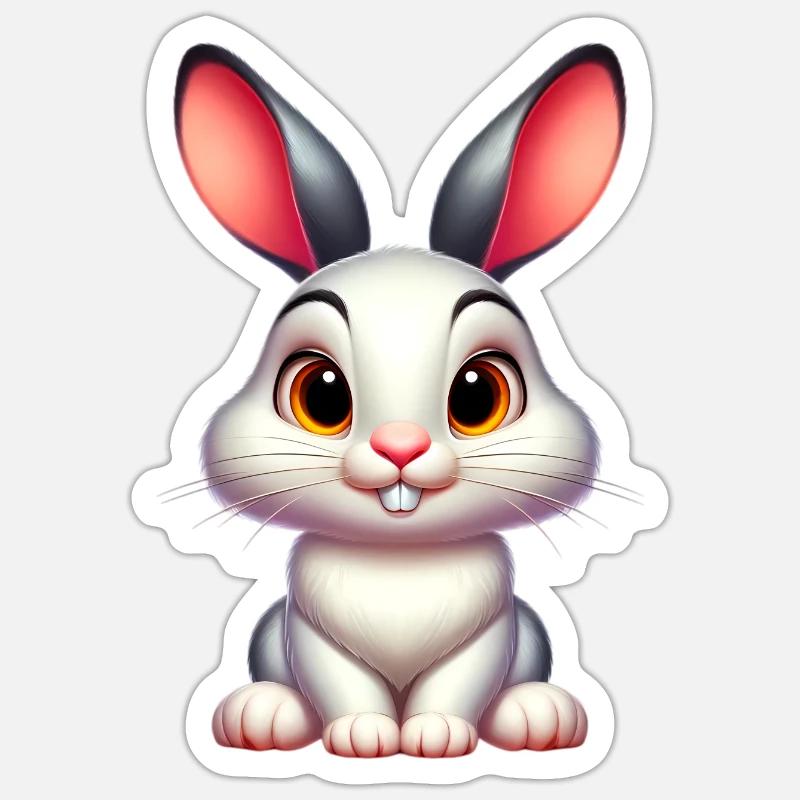 Lapin - Sticker taille S (10 x 10 cm) - blanc mat